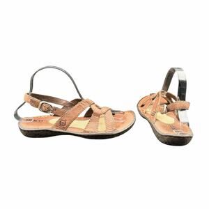 Born Leather Strappy Slingback Sandals Brown Women’s 7